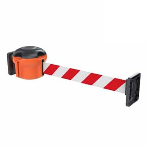 Skipper-TM-XS-retractable-barrier-Indoor-crowd-control-solutions-Queue-management-tape-barriers-Safety-partition-Belt-Pedestrian-guidance-Wall-mounted-Access-control-Magnetic-receivers-Event-warehouse-yellow-black