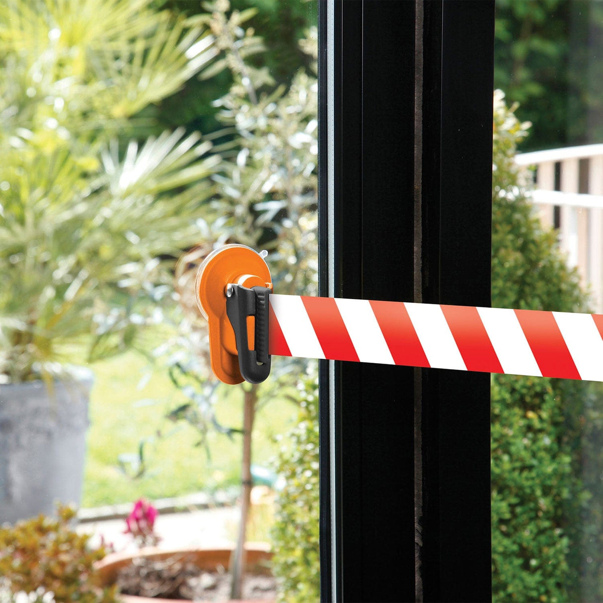 Skipper-TM-retractable-barrier-reciever-suction-pad-cup-bracket-clip-wall-mount-magnetic-tape-belt-events-mounting-safety-crowd-control-warehouse-attachment-connector-outdoor-indoor