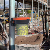Skipper-TM-safety-equipment-dispenser-PPE-personal-protective-equipment-safety-gear-supply-dispensing-bucket-ear-plugs-glasses-nair-nets-shoe-covers-airports-warehouse-labs-retractable-barrier-scaffolding