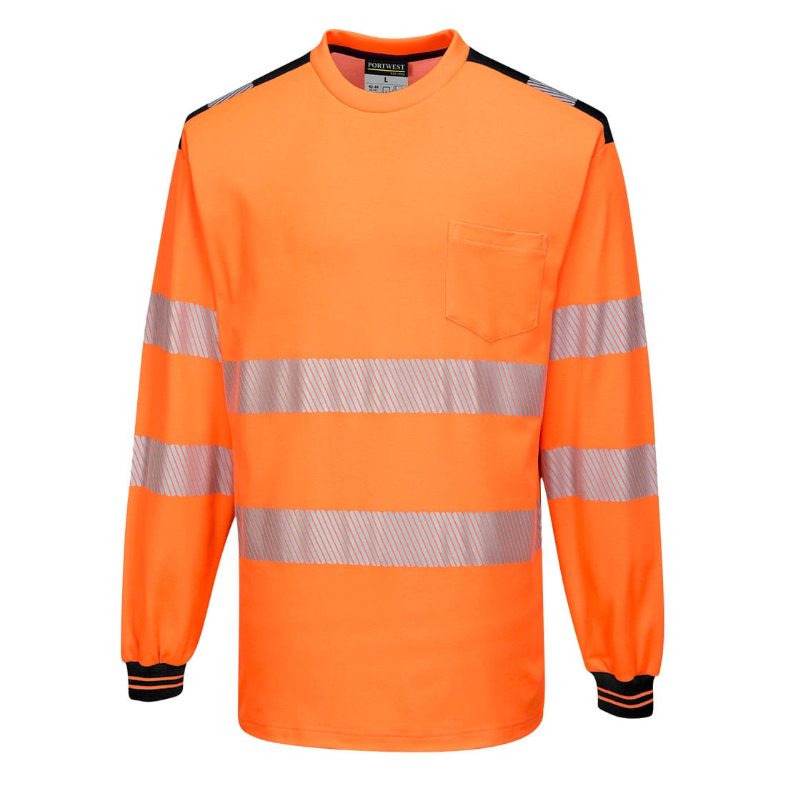 Portwest T185 Class 3 PW3 Hi-Vis Cotton Comfort T-Shirt L/S