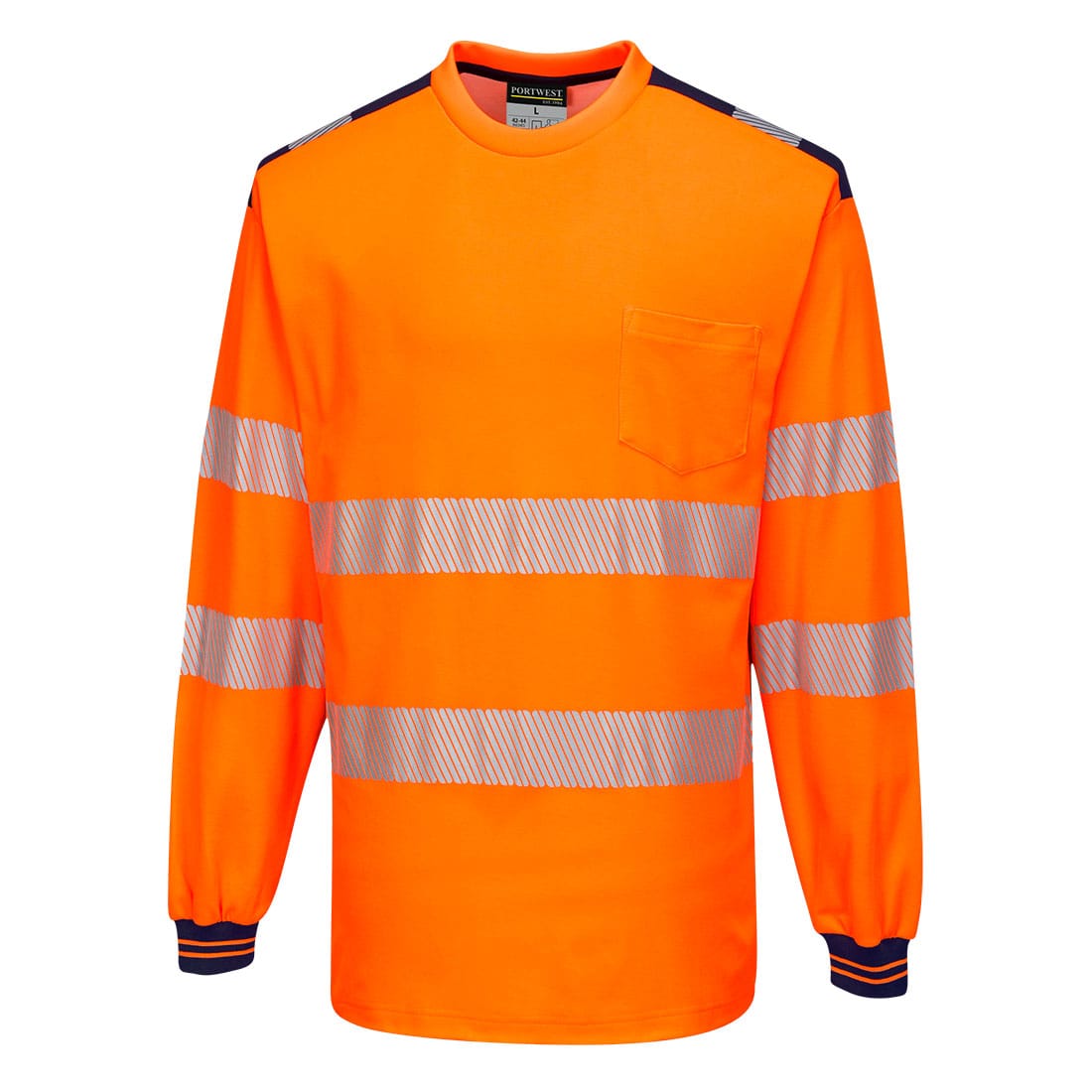Portwest T185 Class 3 PW3 Hi-Vis Cotton Comfort T-Shirt L/S