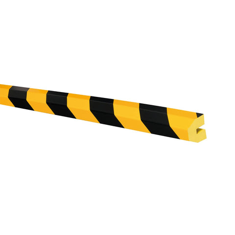 TRAFFIC-LINE Push-Fit Protection TRAPEZE 1,000mm Lengths Yellow Black provides safety cushioning visual warning for internal external machinery racking conveyors vehicles mobile trolleys corners columns girders production areas transfer routes hospitals laboratories