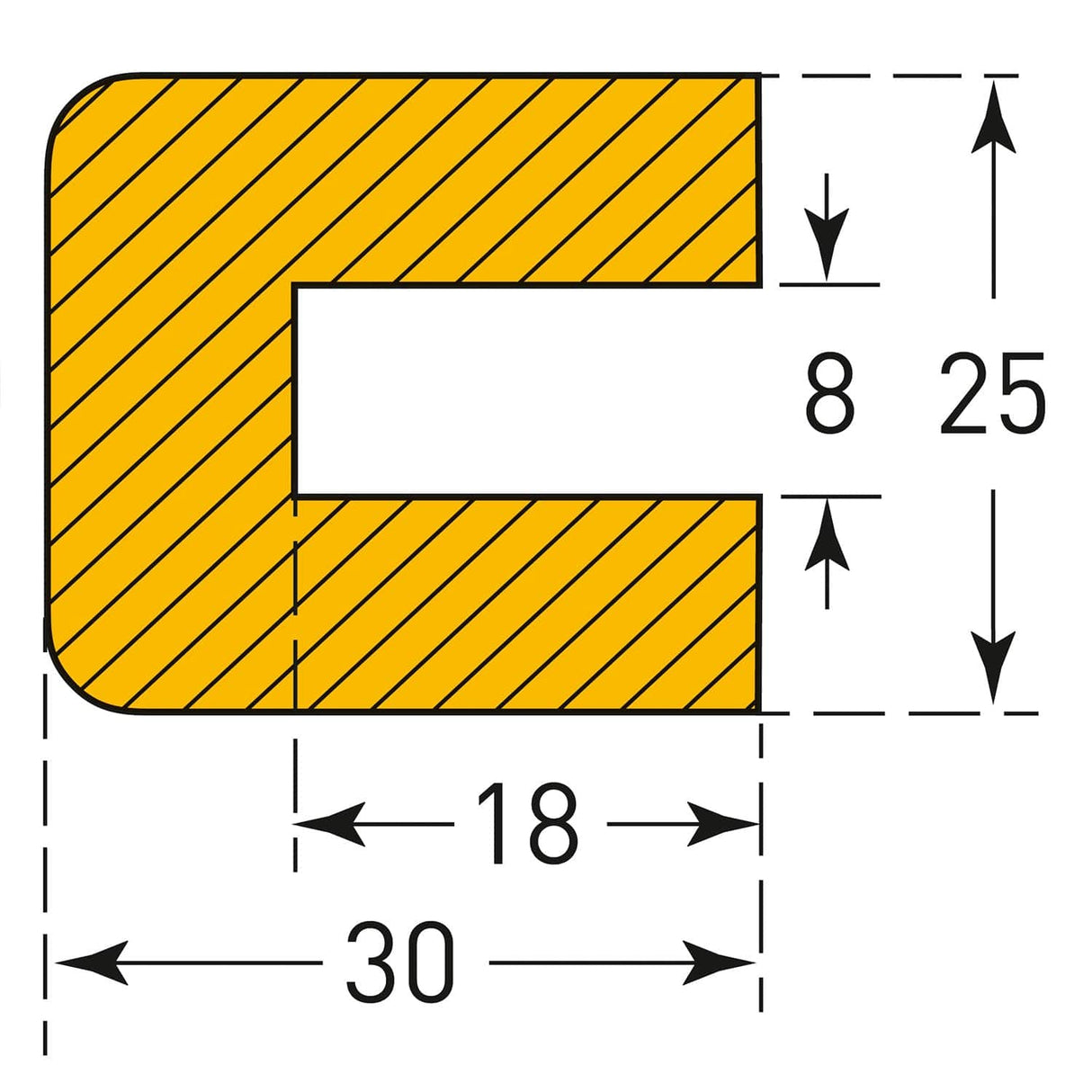 rectsngle-u-profile-push-fit-impact-foam-strips-protection-profiles-for-surfaces-high-visibility-warning-safety-cushioning-protection-injury-prevention-self-adhesive-warehouse-industrial-forklift-padding-heavy-duty-durable-racking-machinery-vehicles-trolleys-columns-hospitals-labs-production-areas