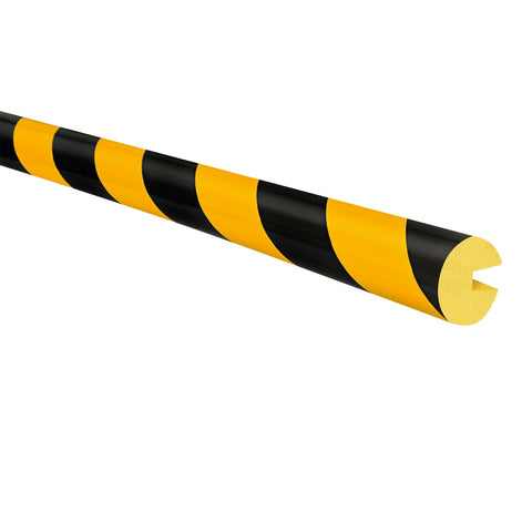 semi-circular-push-fit-impact-foam-strips-protection-profiles-for-surfaces-high-visibility-warning-safety-cushioning-protection-injury-prevention-self-adhesive-warehouse-industrial-forklift-padding-heavy-duty-durable-racking-machinery-vehicles-trolleys-columns-hospitals-labs-production-areas