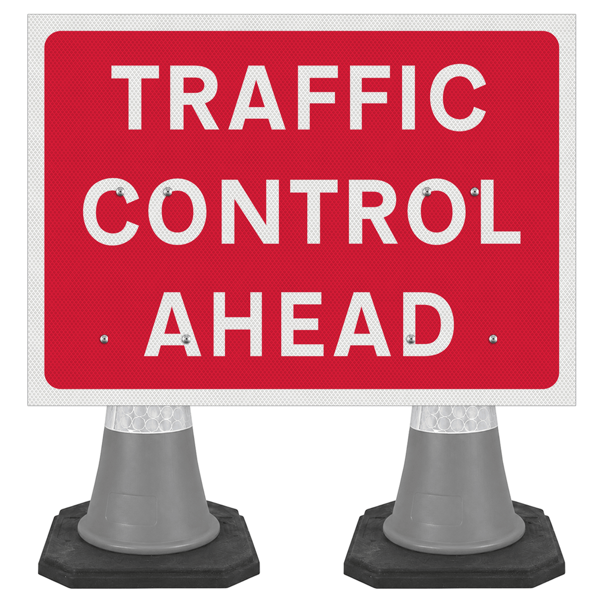 Traffic Control Ahead 1050 x 750mm Cone Sign (Double Cone)