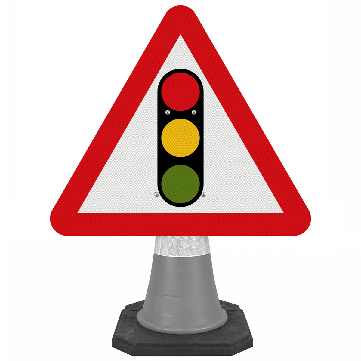 Traffic Lights Ahead 750mm Triangle Cone Sign (Single Cone) 543