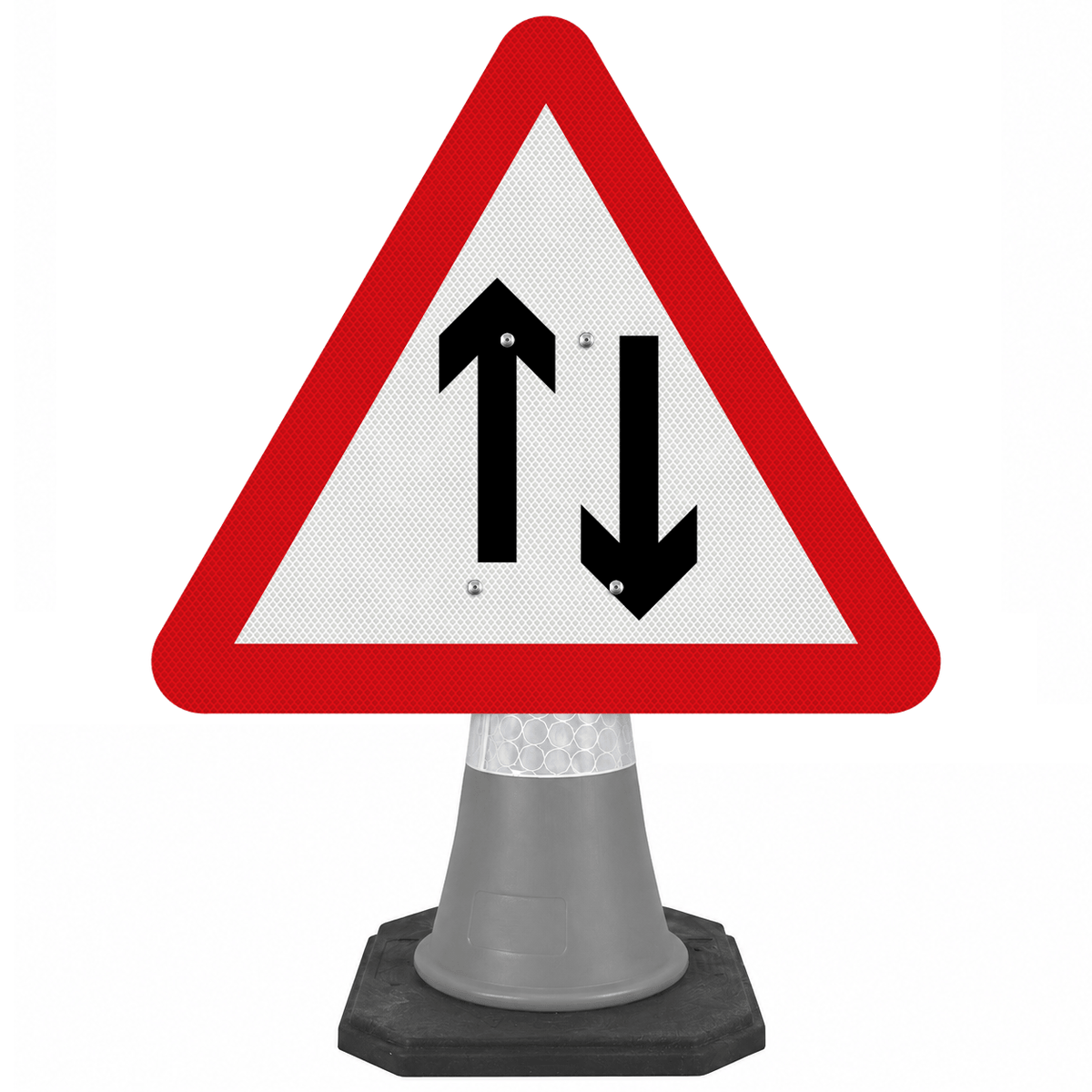 Two-Way Traffic 750mm Triangle Cone Sign (Single Cone) 521