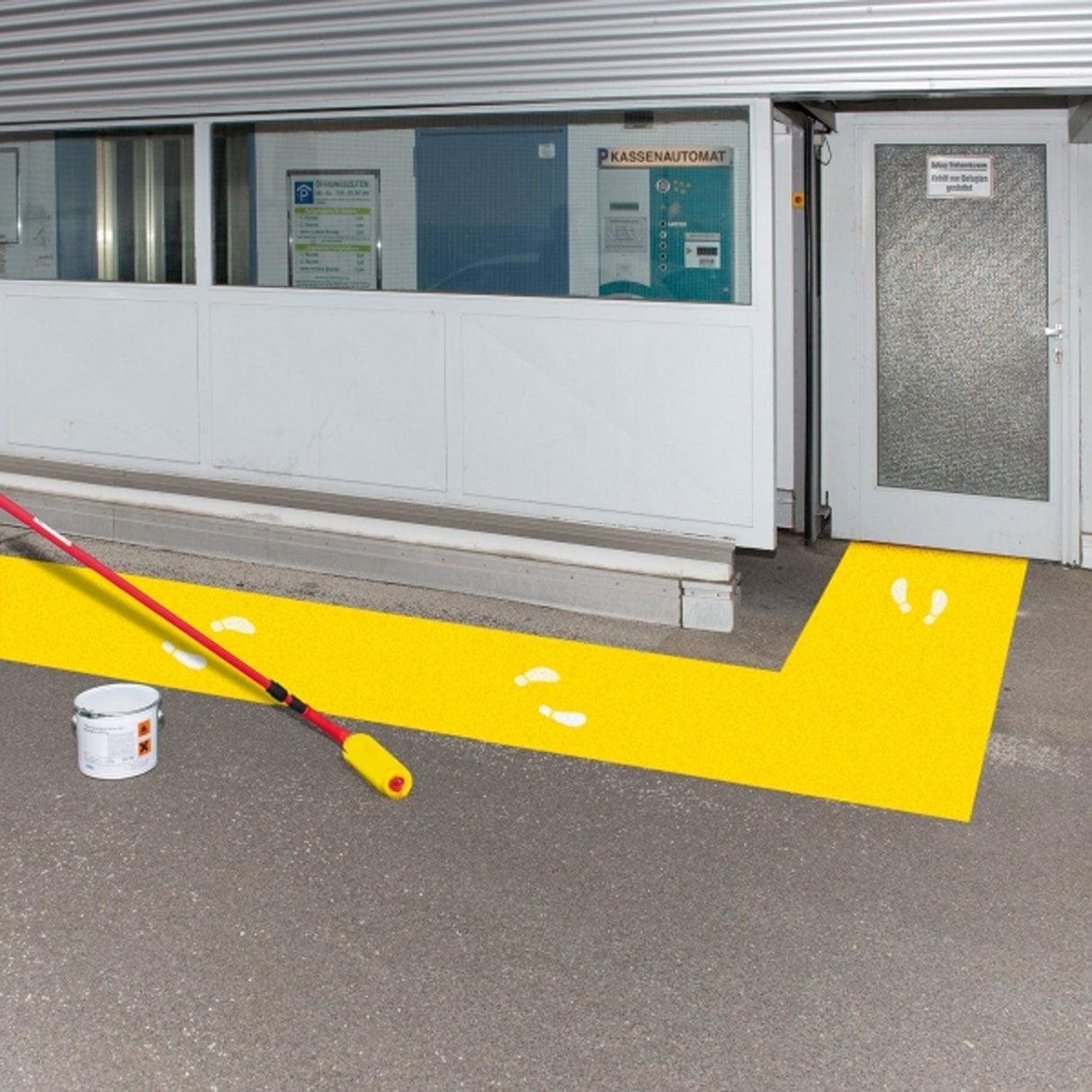 proline-outdoor-industrial-floor-paint-coating-tough-durable-heavy-duty-weather-resistant-slip-resistant-concrete-UV-resistant-high-traffic-waterproof-epoxy-flooring-road-marking-carpark-fork-lift-concrete-screed-asphalt-composite-surface-adhesion-fast-drying