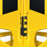 Yellow-buzz-handigard-utility-barrier,-safety-and-construction-work-zone-barrier-caution-tape-and-protective-traffic-hazard-management-man-hole-roadworks-event-pedestrian-individual-panel-hazard-reflective-black-hinge-danger