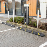 Heavy Duty Parking Wheel Stop High Visibility Black & White Inserts