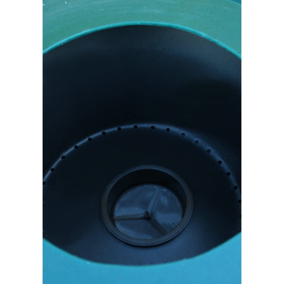 Cylindrical 4000 litre bunded waste oil tank in dark green
