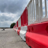 DEFENDER50 50mph Crash Tested Water-Filled Safety Barrier with Fence Panels