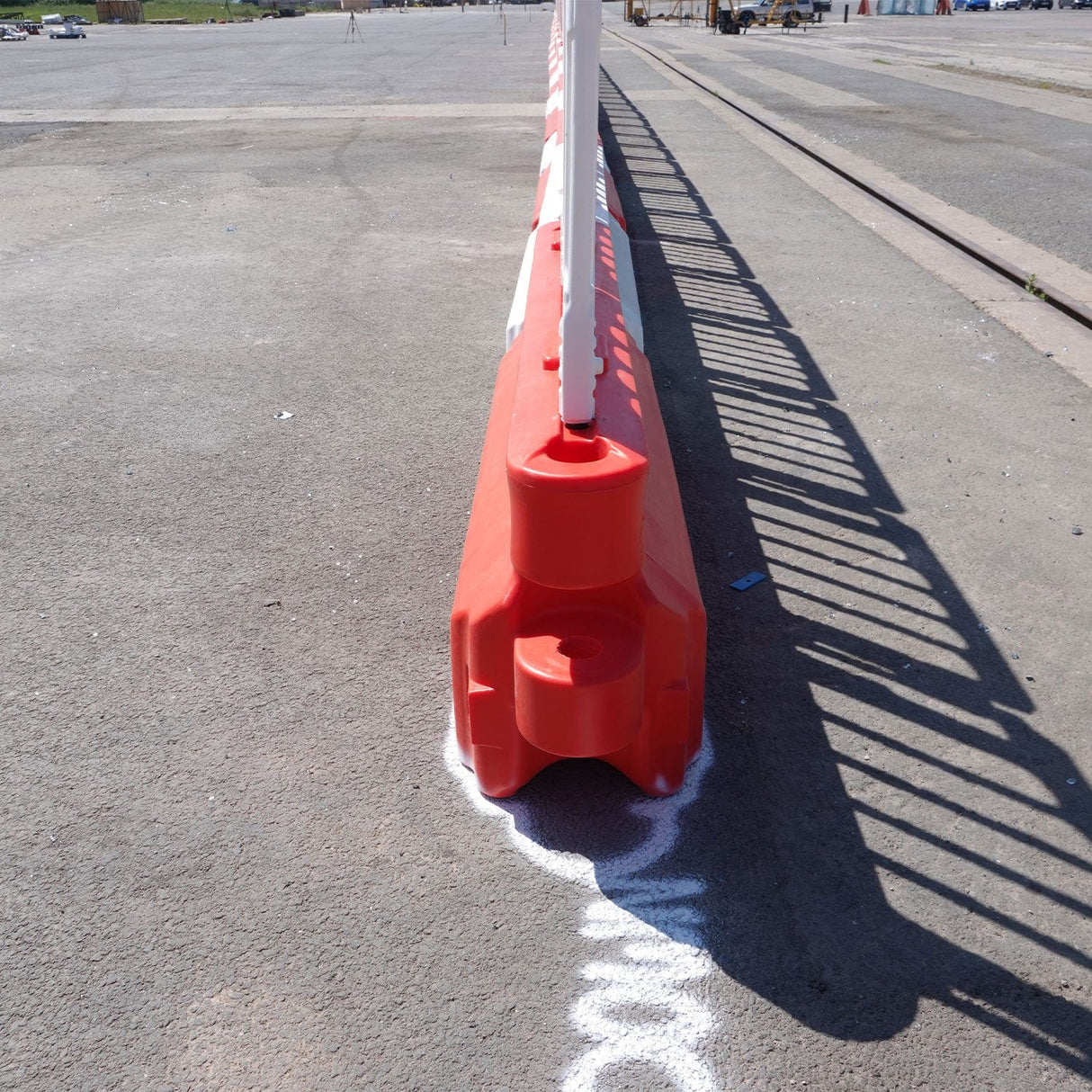 DEFENDER50 50mph Crash Tested Water-Filled Safety Barrier with Fence Panels