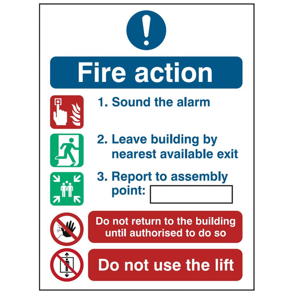 Fire Action Safety Signs 5Point Action Street Solutions UK
