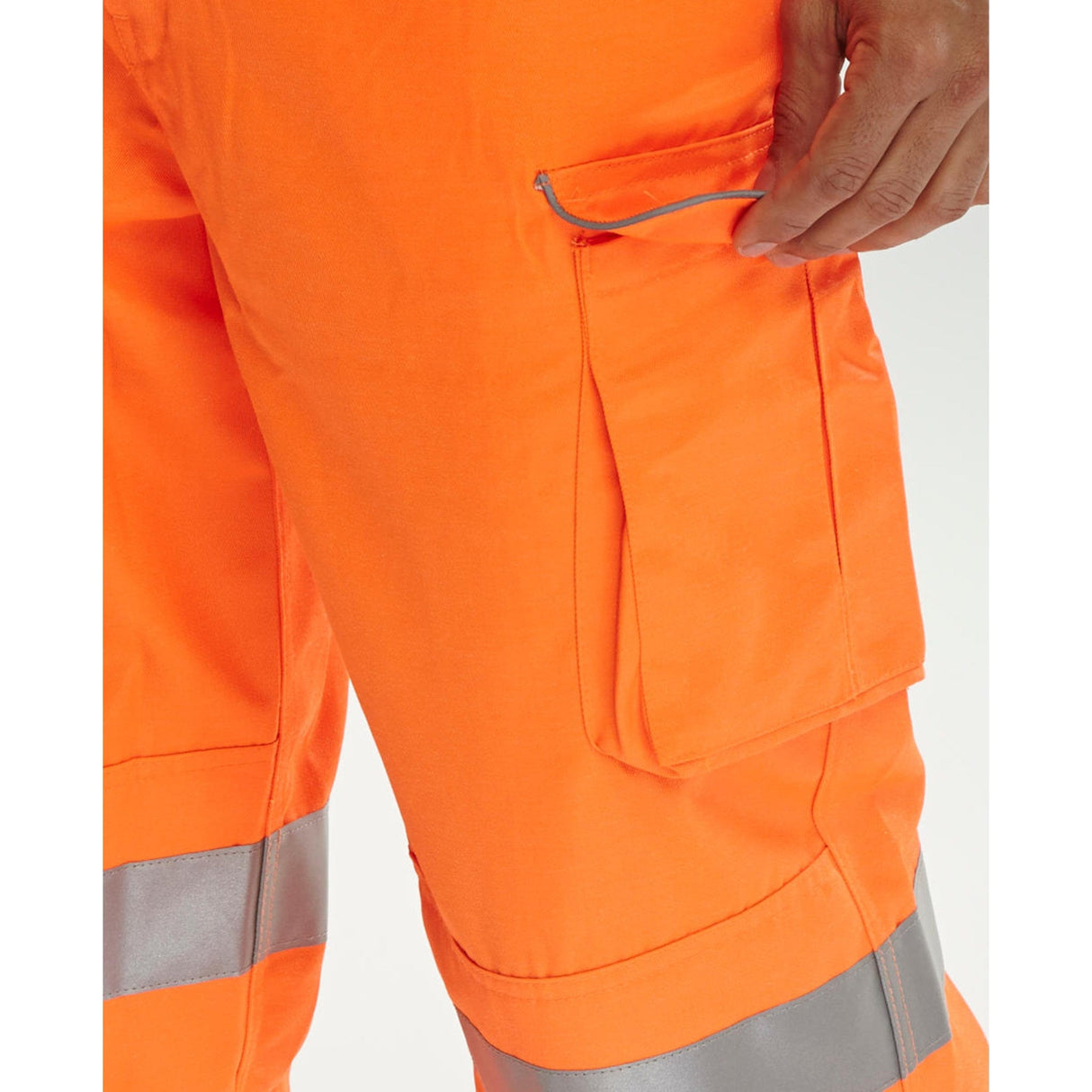 High Visibility Railspec Worker Trousers - Orange | Durable 80-20 Polyester Cotton, Triple Sewn Seams