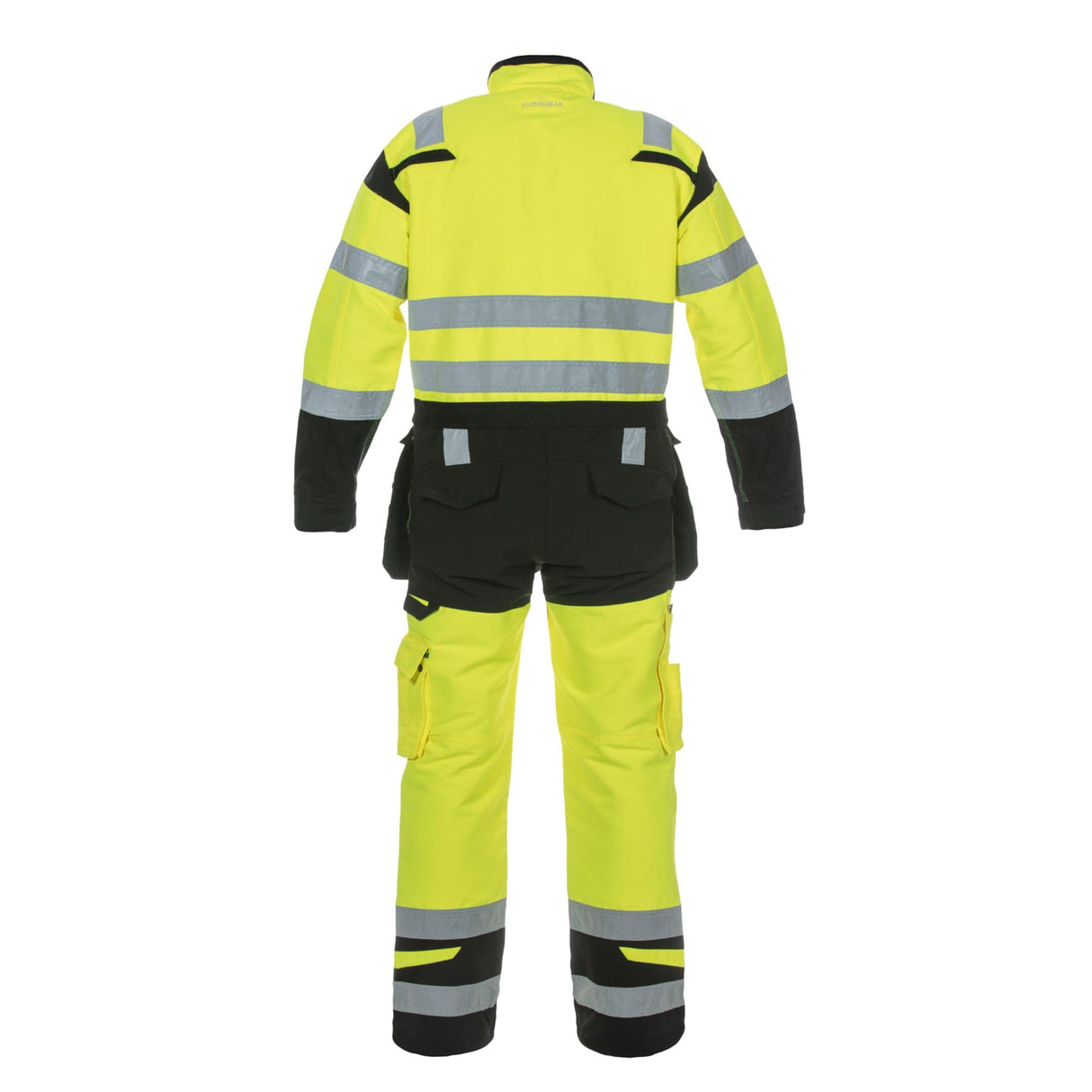 Hove Hi-vis Two-tone Coverall Saturn Yellow/Black - Adjustable Cuffs & Waist | Multiple Pockets | Elastic Detail