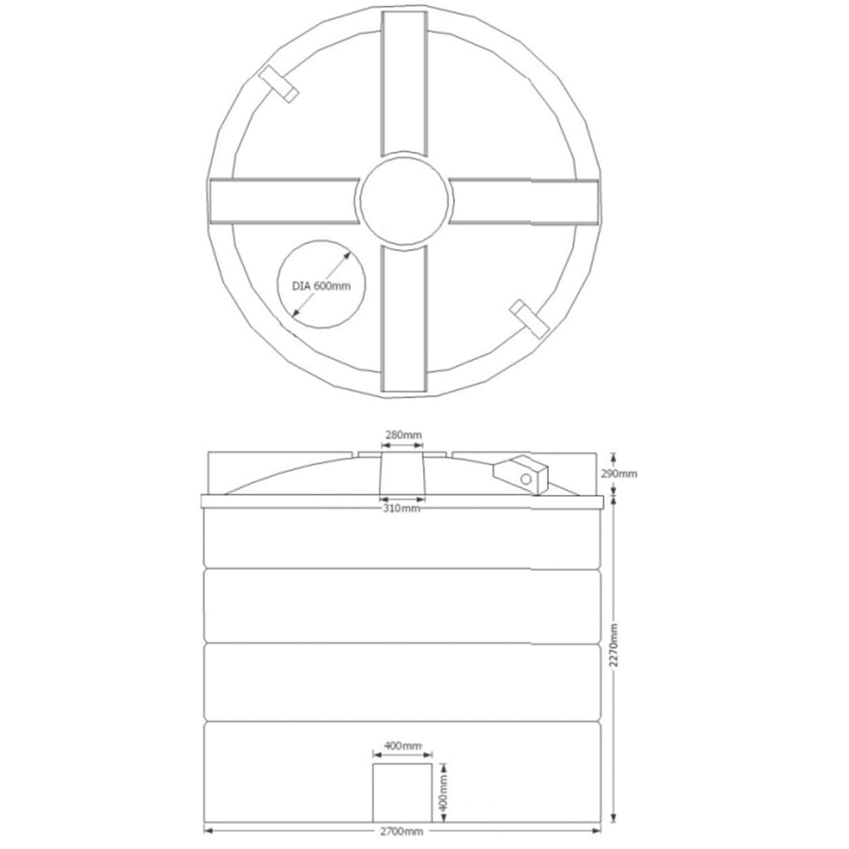 Cylindrical Above Ground Storage Water Tank