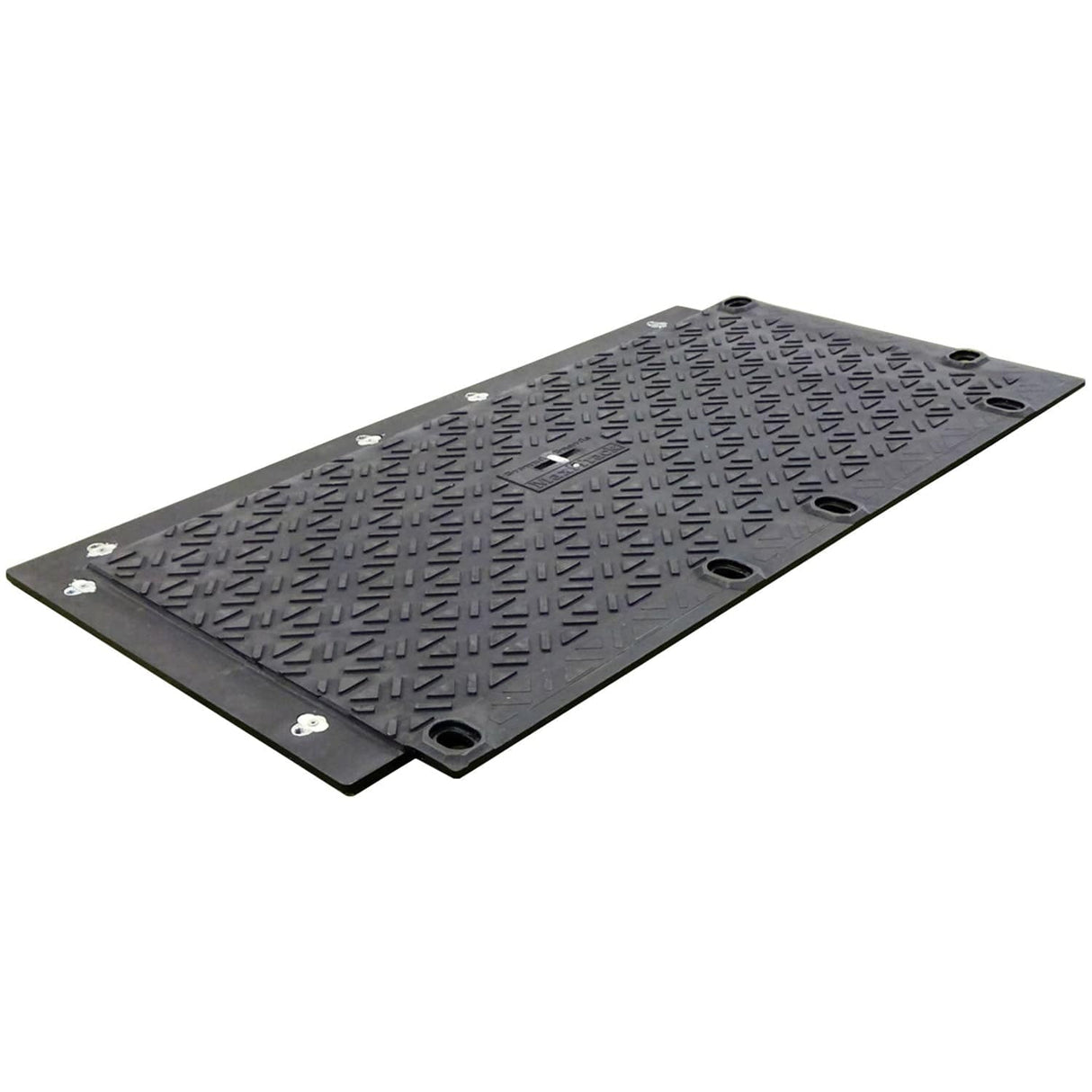 MaxiTrack Ground Protection Mat - single 1.8m x 0.9m panel showing SmartGrip tread and connector points