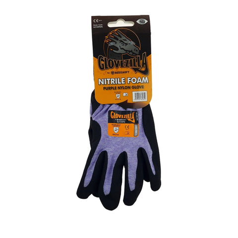 Nitrile Foam Gloves Purple
