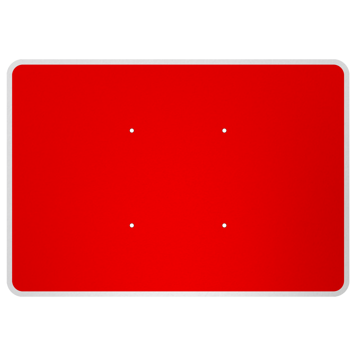 Fixing hole layout for the red and white 1050x750mm quick-fit sign face