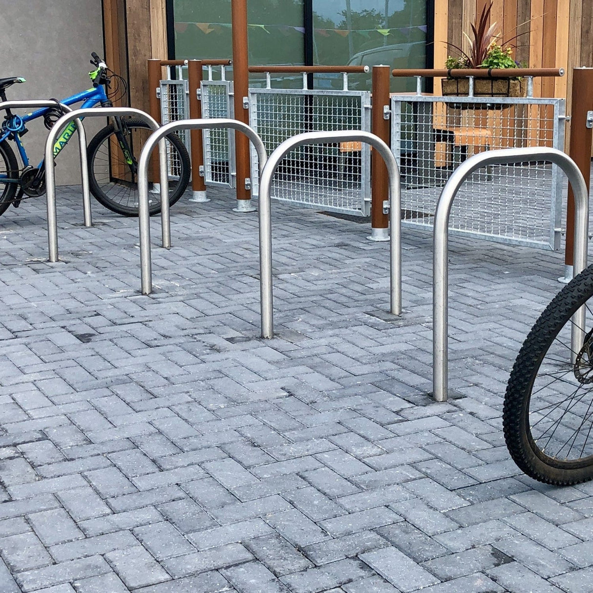 Durable Sheffield Bike Stand, weather-resistant, perfect for public bike parking.