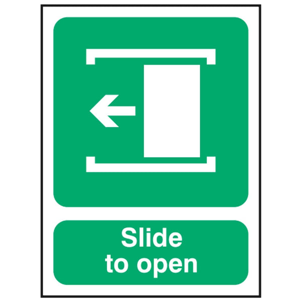 Safe Condition Fire Safety Signs Slide to Open Left Arrow SSUK