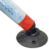 swinbac-cylinder-delineator-post-self-righting-melba-swintex-traffic-control-flexible-vehicle-impact-guidance-safety-reflective-highway-uv-resistant-plastic-bollard-pedestrian-starlux-bolt-down-bitumin-pad-adhesive-durable-heavy-duty