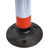 swinbac-cylinder-delineator-post-self-righting-melba-swintex-traffic-control-flexible-vehicle-impact-guidance-safety-reflective-highway-uv-resistant-plastic-bollard-pedestrian-starlux-bolt-down-bitumin-pad-adhesive-durable-heavy-duty