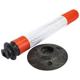 swinbac-cylinder-delineator-post-self-righting-melba-swintex-traffic-control-flexible-vehicle-impact-guidance-safety-reflective-highway-uv-resistant-plastic-bollard-pedestrian-starlux-bolt-down-bitumin-pad-adhesive-durable-heavy-duty