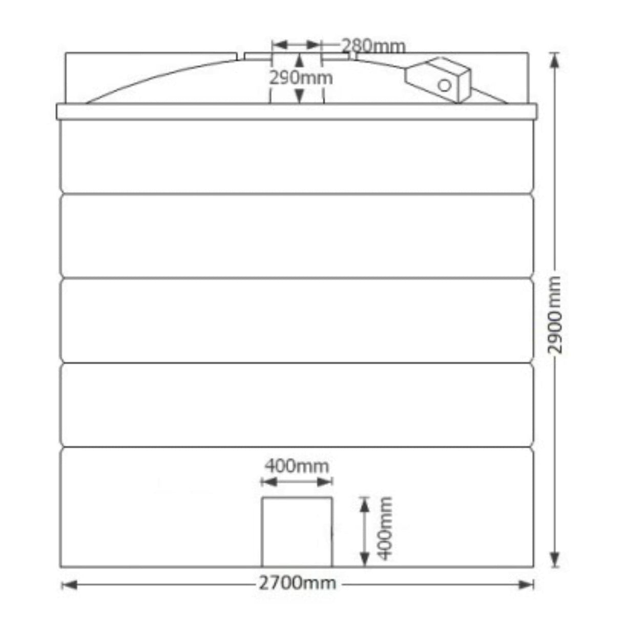 Non-Potable Cylindrical Storage Water Tank