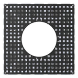 square galvanised steel tree grille with a circular