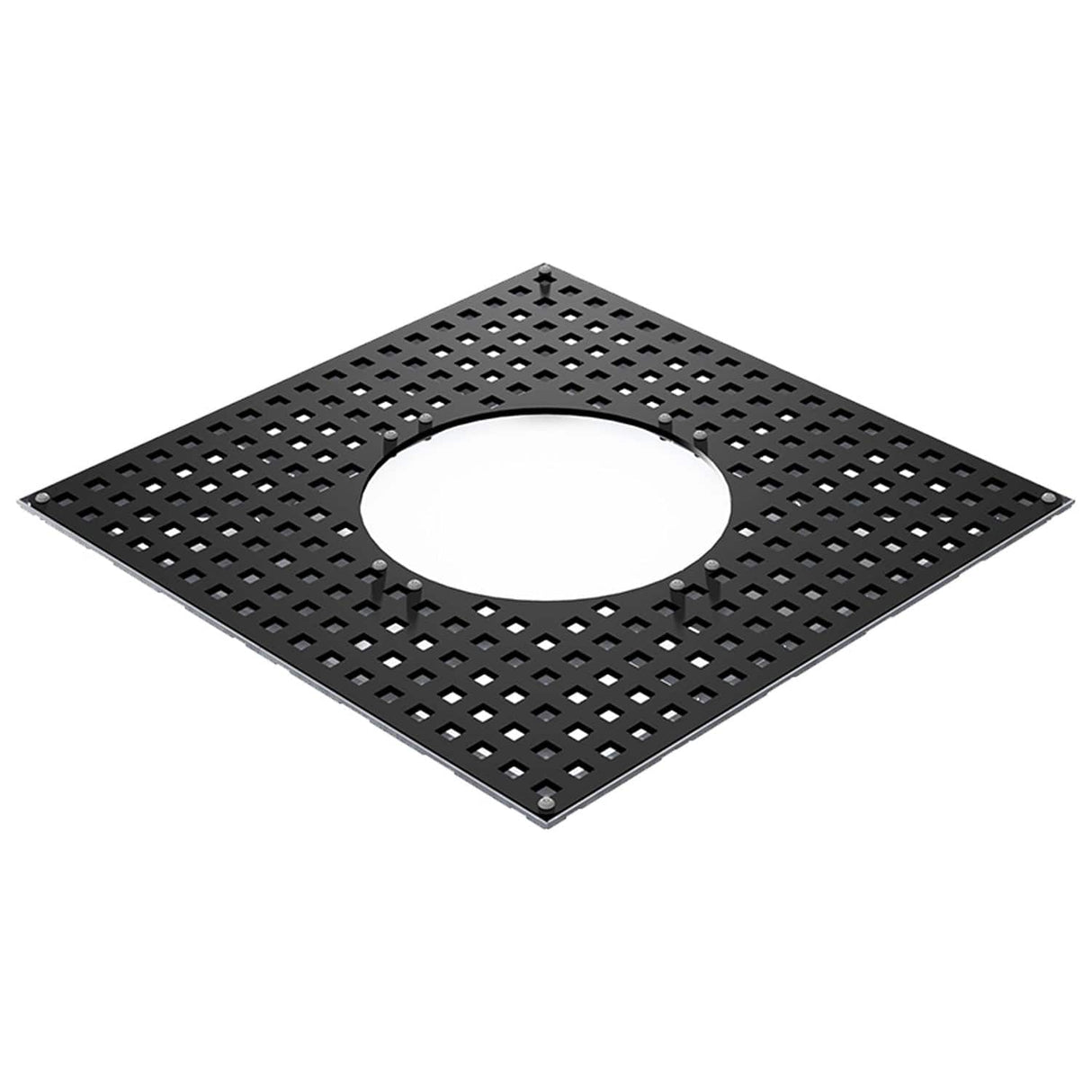 square galvanised steel tree grille with a circular