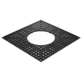 square galvanised steel tree grille with a circular