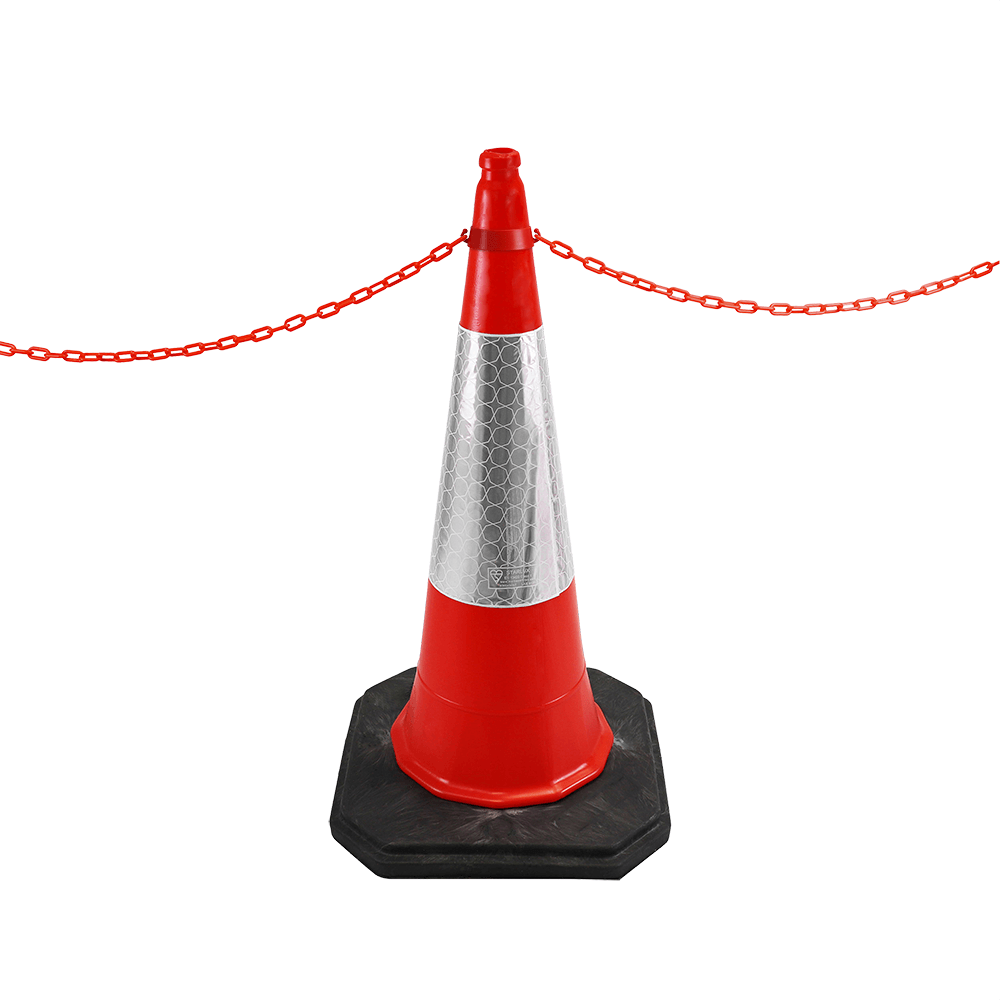 Cone Chain Barrier Kit Road cones Chain holders Chains Traffic control equipment Safety barriers Crowd control barriers Road safety products Construction site equipment Barrier systems 1 Meter
