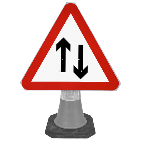 traffic-cone-road-mounted-signs-signage-warning-symbols-caution-directional-constuction-hazard-roadway-motorway-custom-roadwork-heavy-duty-reflective-caution-site-pedestrian-safety-plastic-portable-stackable-highway-uk