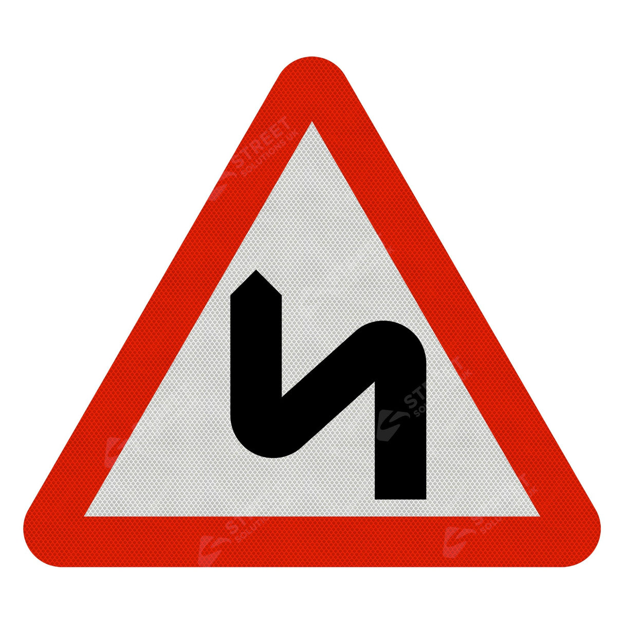 Double Bend Left Sign Face