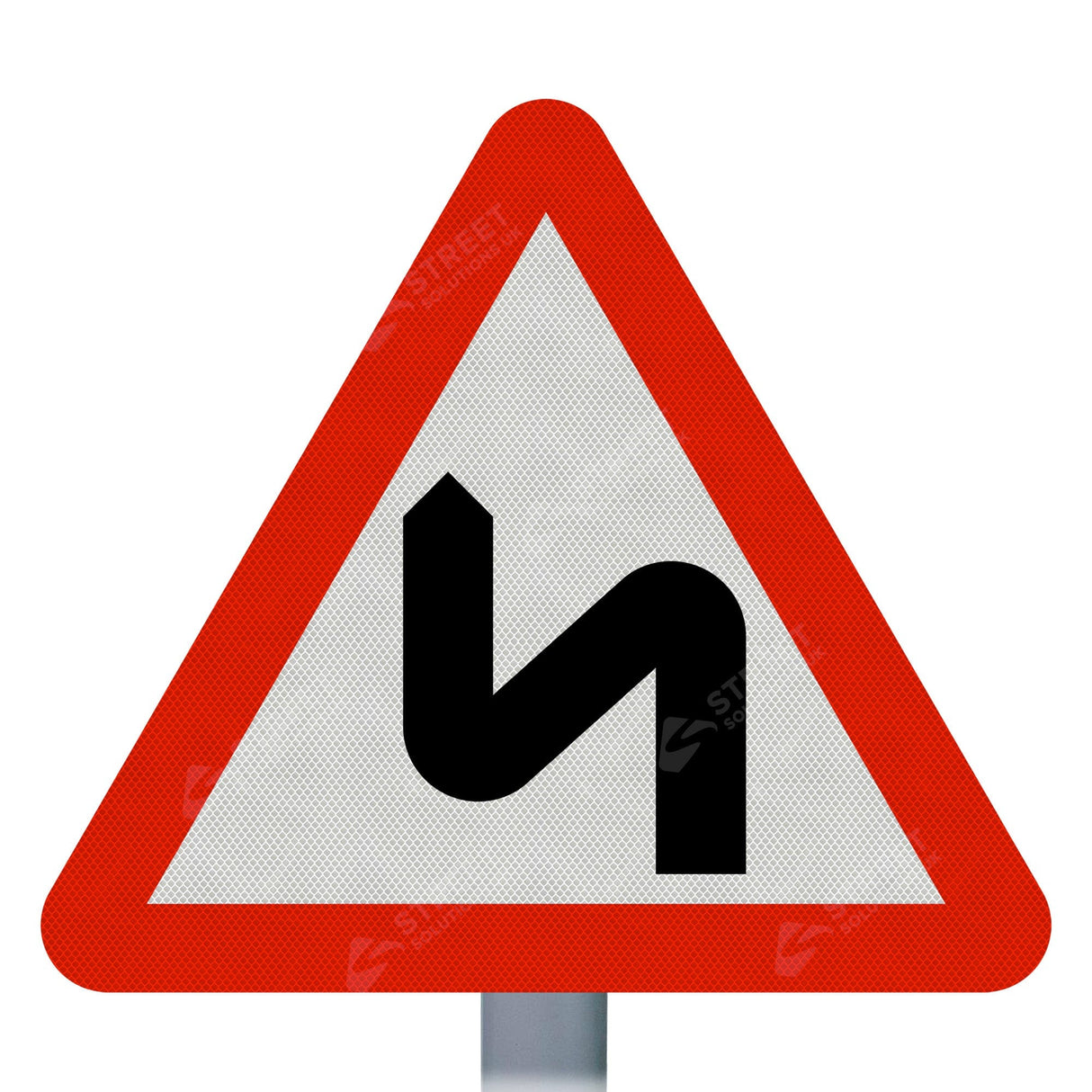 Double Bend Left Sign Face