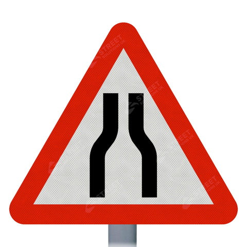 Road Narrows Both Ways Sign Face