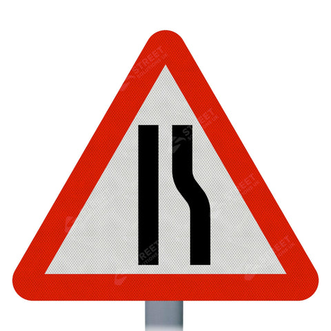 Road Narrows Right Sign Face