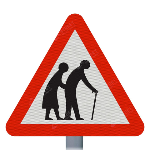 Elderly People Road Sign Face