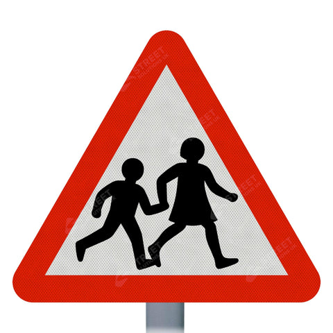 Children In The Road Sign Face