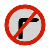 Turning Right Prohibited Sign Face