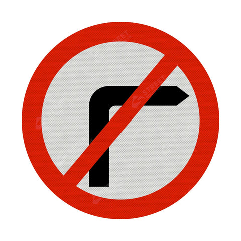 Turning Right Prohibited Sign Face