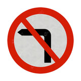 Turning Left Prohibited Sign Face