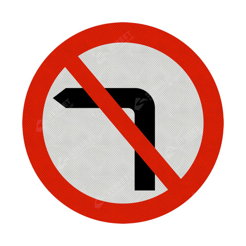 Turning Left Prohibited Sign Face