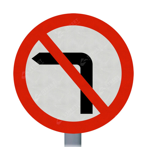 Turning Left Prohibited Sign Face