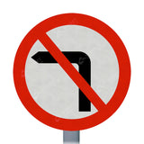 Turning Left Prohibited Sign Face