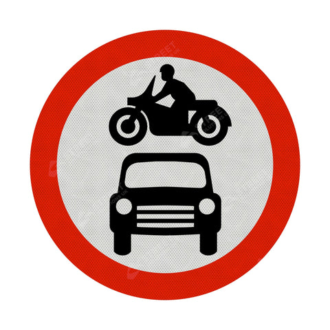 Motorised Vehicles Sign Face