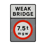 626-2a Vehicles exceeding 7.5t prohibited from crossing the bridge Sign Face | Post & Wall Mounted road street highway signage public and private