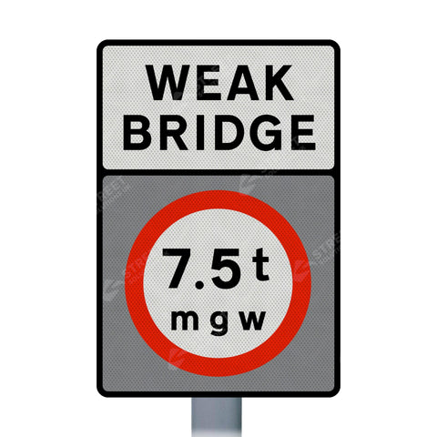 626-2a Vehicles exceeding 7.5t prohibited from crossing the bridge Sign Face | Post & Wall Mounted road street highway signage public and private 